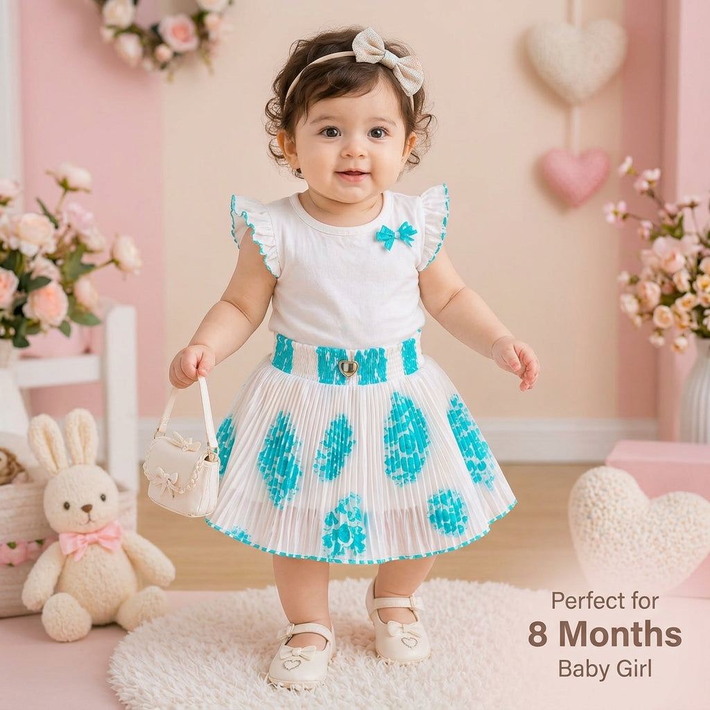 Baby Girl Single Piece Georgette Skirt | Soft Pleated Designer Skirt (6 Months to 5 Years)