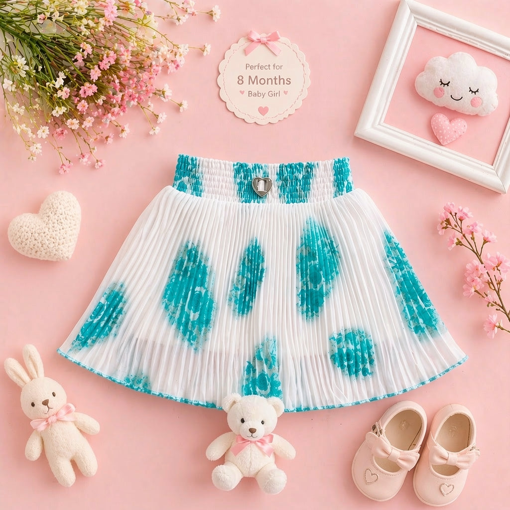 Baby Girl Single Piece Georgette Skirt | Soft Pleated Designer Skirt (6 Months to 5 Years)