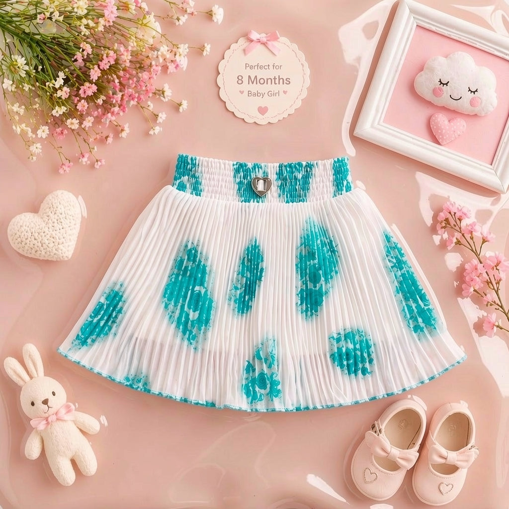 Baby Girl Single Piece Georgette Skirt | Soft Pleated Designer Skirt (6 Months to 5 Years)