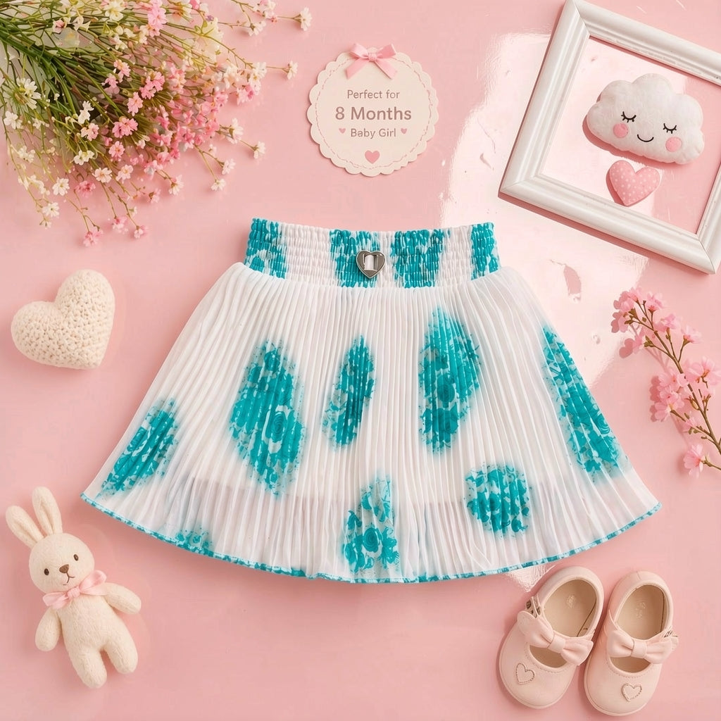 Baby Girl Single Piece Georgette Skirt | Soft Pleated Designer Skirt (6 Months to 5 Years)