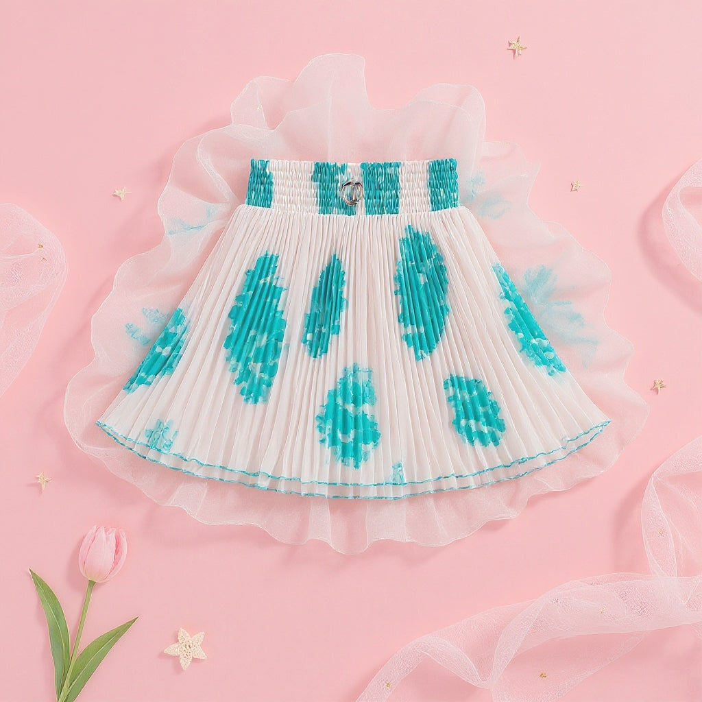 Baby Girl Single Piece Georgette Skirt | Soft Pleated Designer Skirt (6 Months to 5 Years)