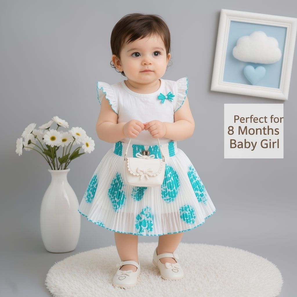 Baby Girl Single Piece Georgette Skirt | Soft Pleated Designer Skirt (6 Months to 5 Years)