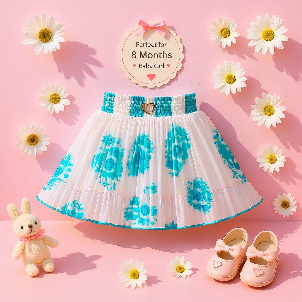 Baby Girl Single Piece Georgette Skirt | Soft Pleated Designer Skirt (6 Months to 5 Years)