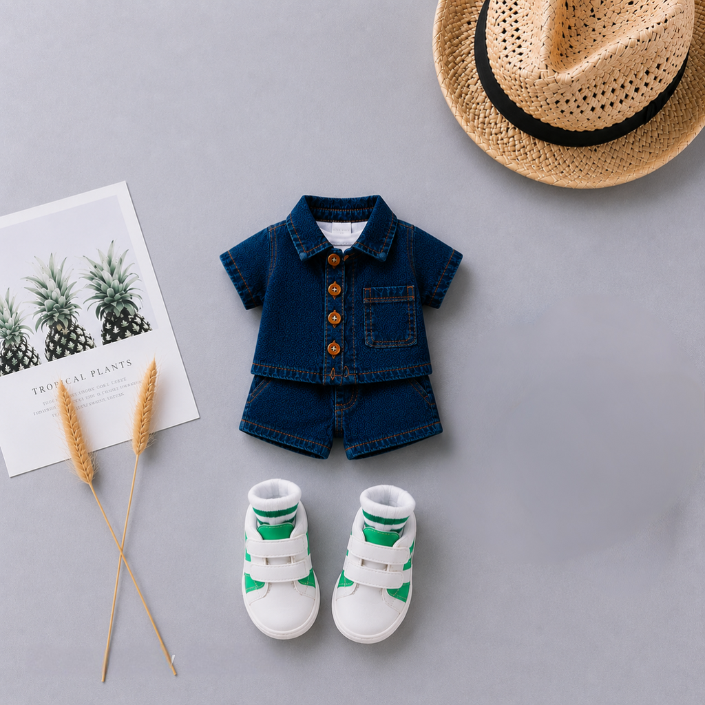 Baby Boys & Girls Soft Denim Summer Co-ord Set