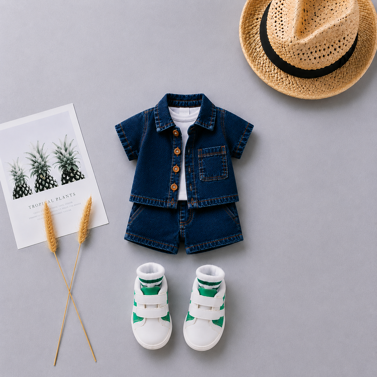 Baby Boys & Girls Soft Denim Summer Co-ord Set